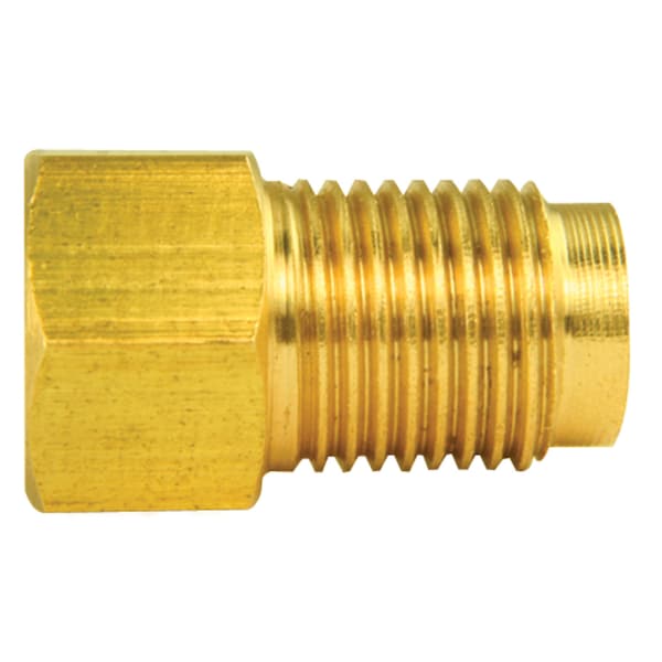 Adapter, Brass, Female(3/8-24 Invtd), Male(7/16-24 Invtd), 100/box